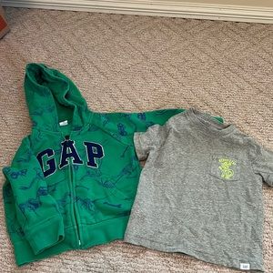 Gap toddler Dino hoodie 3T with Dino T-shirt 4T.